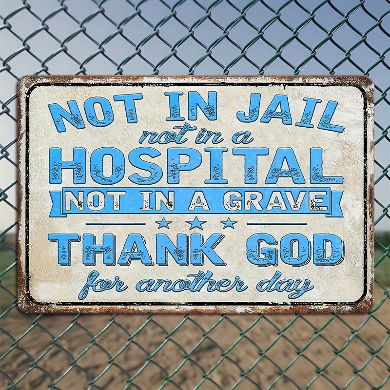 Thank God For Another Day Christian Vintage Metal Tin Sign - ClaimedbyGodDesigns