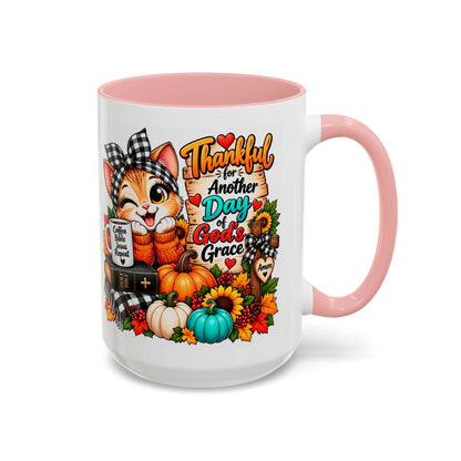 Thankful for Another Day of God’s Grace Thanksgiving Coffee Mug - Claimed by God Designs