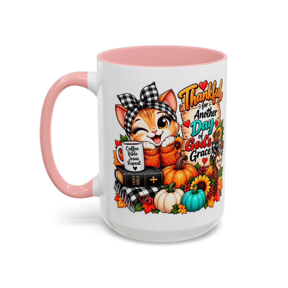 Thankful for Another Day of God’s Grace Thanksgiving Coffee Mug - Claimed by God Designs
