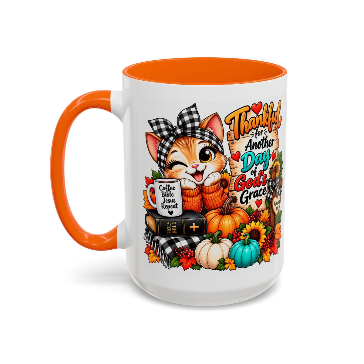 Thankful for Another Day of God’s Grace Thanksgiving Coffee Mug - Claimed by God Designs