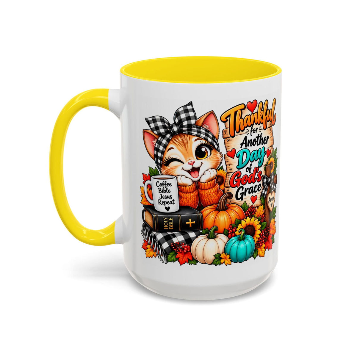 Thankful for Another Day of God’s Grace Thanksgiving Coffee Mug - Claimed by God Designs