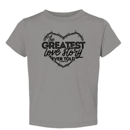 The Greatest Love Story Christian Baby T-shirt - ClaimedbyGodDesigns