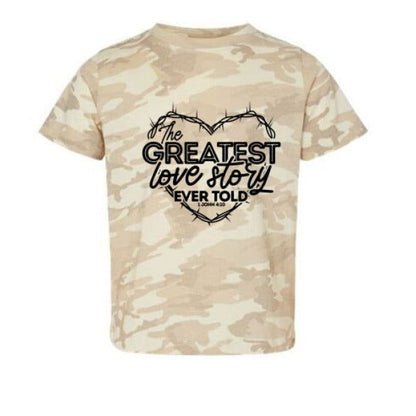 The Greatest Love Story Christian Toddler T-Shirt - ClaimedbyGodDesigns
