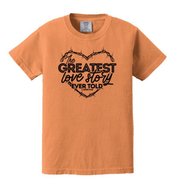 The Greatest Love Story Youth Christian T-shirt - ClaimedbyGodDesigns