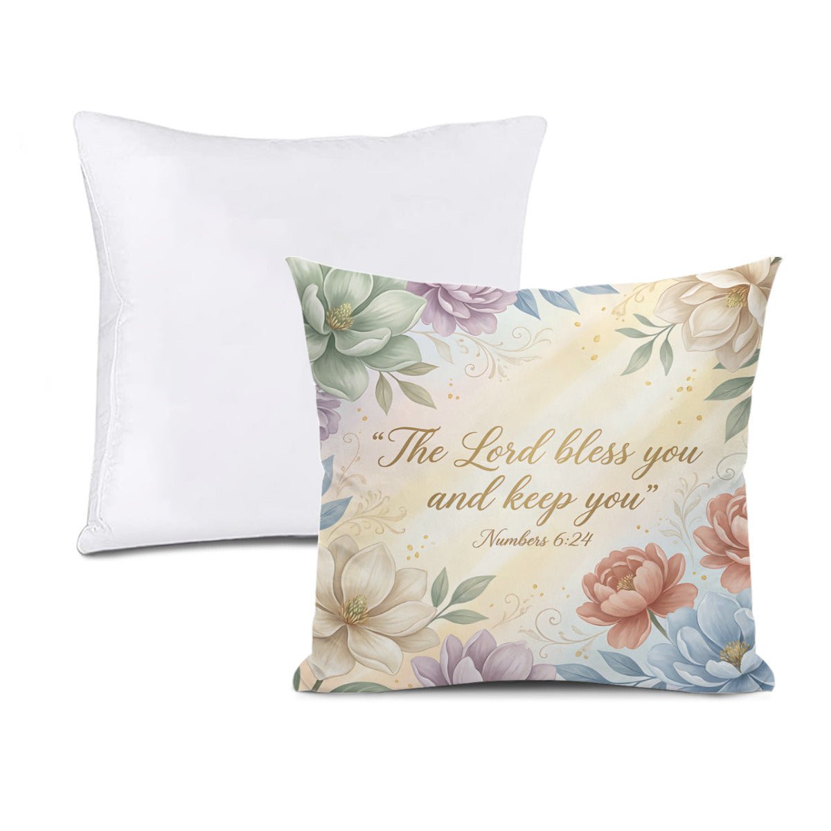 The Lord Bless You And Keep You Christian Pillow (pillow cover + pillow insert) - ClaimedbyGodDesigns