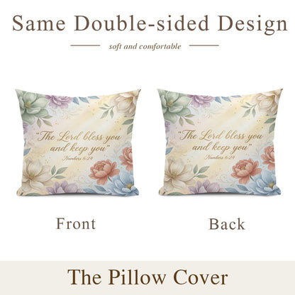 The Lord Bless You And Keep You Christian Pillow (pillow cover + pillow insert) - ClaimedbyGodDesigns