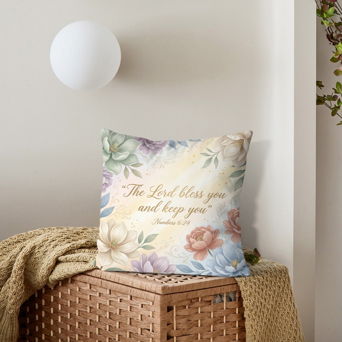 The Lord Bless You And Keep You Christian Pillow (pillow cover + pillow insert) - ClaimedbyGodDesigns