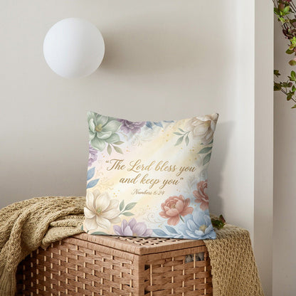 The Lord Bless You And Keep You Christian Pillow (pillow cover + pillow insert) - ClaimedbyGodDesigns