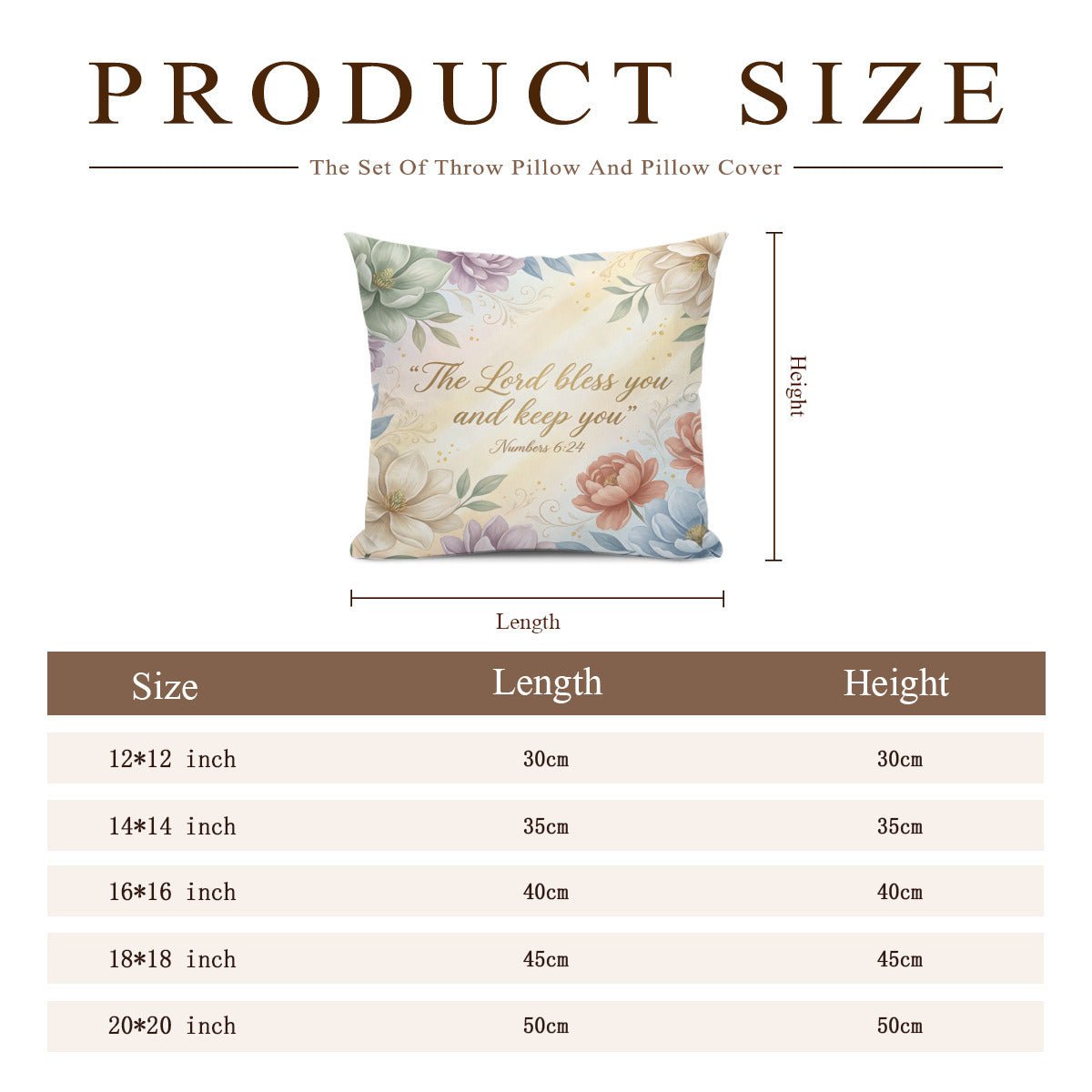 The Lord Bless You And Keep You Christian Pillow (pillow cover + pillow insert) - ClaimedbyGodDesigns