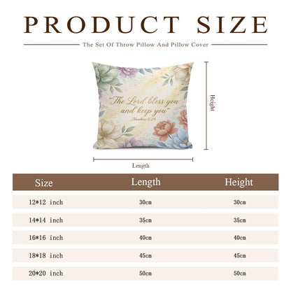 The Lord Bless You And Keep You Christian Pillow (pillow cover + pillow insert) - ClaimedbyGodDesigns
