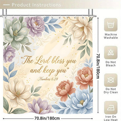 The Lord Bless You Christian Waterproof Shower Curtain - ClaimedbyGodDesigns