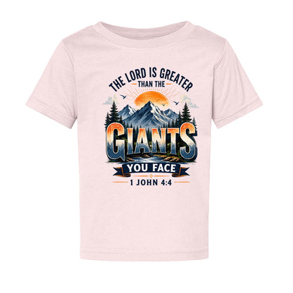 The Lord Is Greater Than The Giants You Face Toddler Christian T-shirt - ClaimedbyGodDesigns