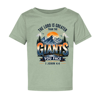 The Lord Is Greater Than The Giants You Face Toddler Christian T-shirt - ClaimedbyGodDesigns
