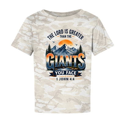 The Lord Is Greater Than The Giants You Face Toddler Christian T-shirt - ClaimedbyGodDesigns