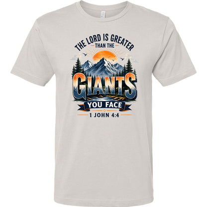 The Lord Is Greater Than The Giants You Face Unisex Christian T-shirt - ClaimedbyGodDesigns