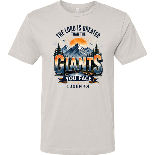 The Lord Is Greater Than The Giants You Face Unisex Christian T-shirt - ClaimedbyGodDesigns