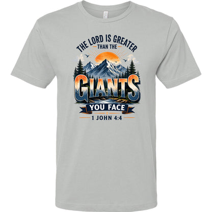 The Lord Is Greater Than The Giants You Face Unisex Christian T-shirt - ClaimedbyGodDesigns
