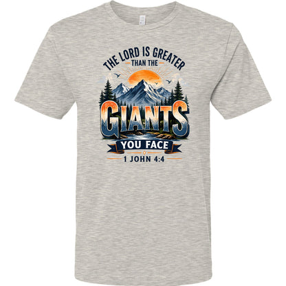 The Lord Is Greater Than The Giants You Face Unisex Christian T-shirt - ClaimedbyGodDesigns