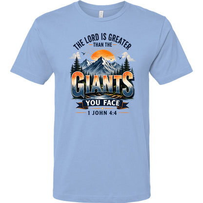 The Lord Is Greater Than The Giants You Face Unisex Christian T-shirt - ClaimedbyGodDesigns
