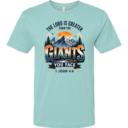 The Lord Is Greater Than The Giants You Face Unisex Christian T-shirt - ClaimedbyGodDesigns