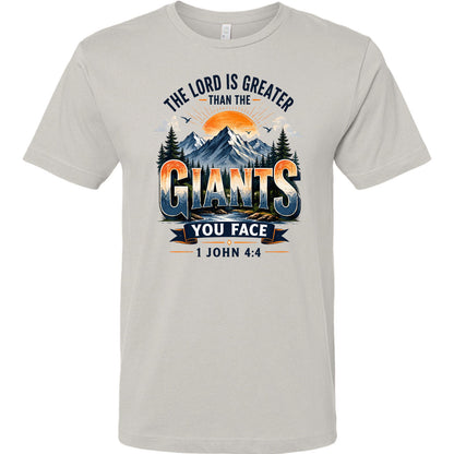 The Lord Is Greater Than The Giants You Face Unisex Christian T-shirt - ClaimedbyGodDesigns