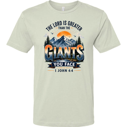 The Lord Is Greater Than The Giants You Face Unisex Christian T-shirt - ClaimedbyGodDesigns