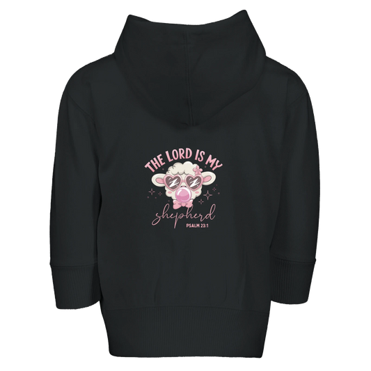The Lord Is My Shepherd Christian Toddler  Zip Fleece Hooded Sweatshirt - ClaimedbyGodDesigns