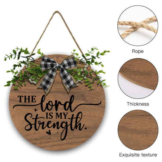 The Lord Is My Strength Christian Wooden Hanging Sign - ClaimedbyGodDesigns