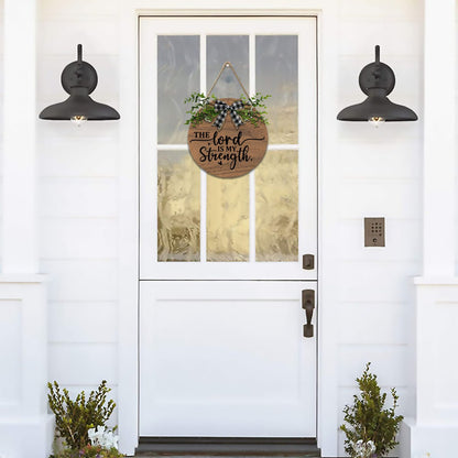 The Lord Is My Strength Christian Wooden Hanging Sign - ClaimedbyGodDesigns