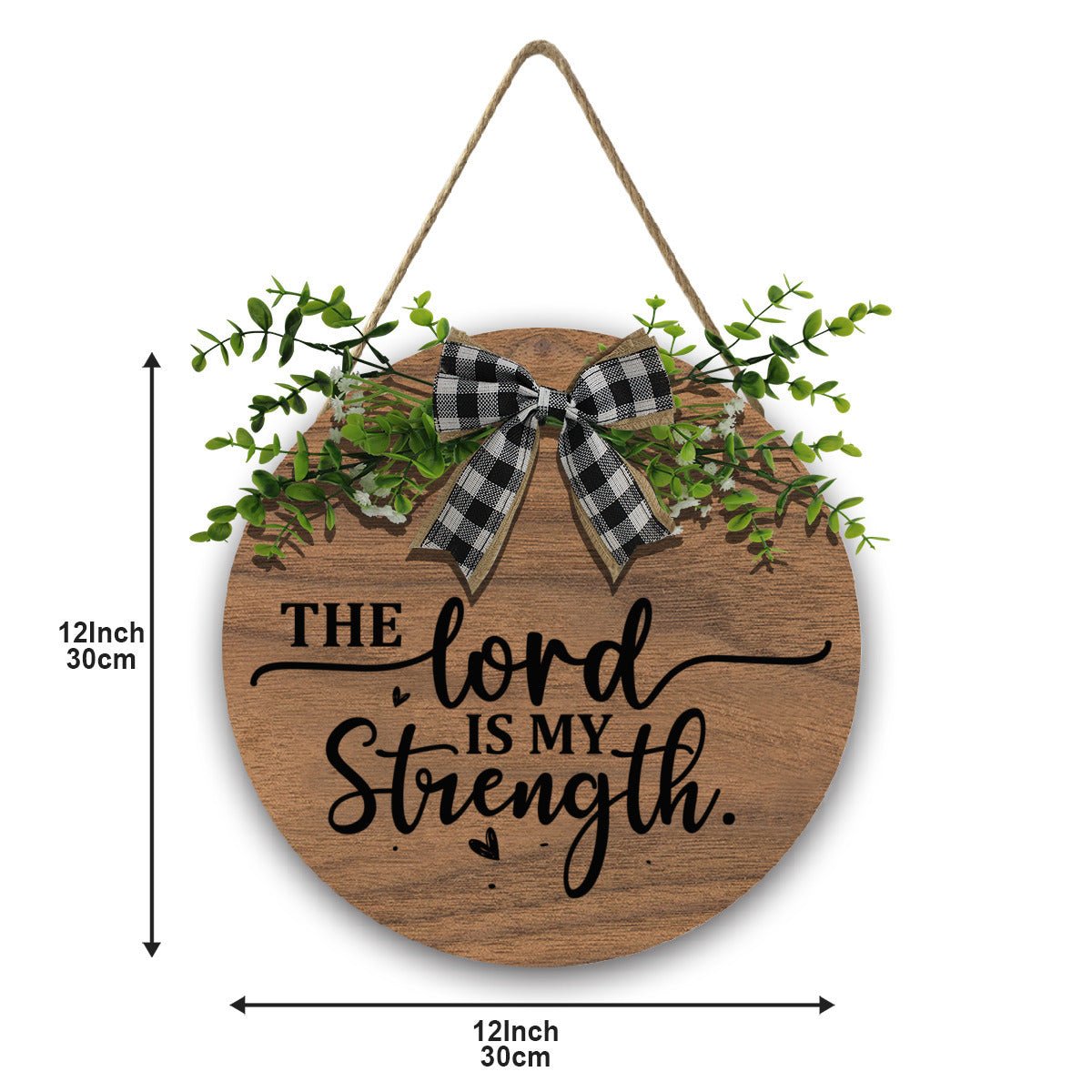 The Lord Is My Strength Christian Wooden Hanging Sign - ClaimedbyGodDesigns