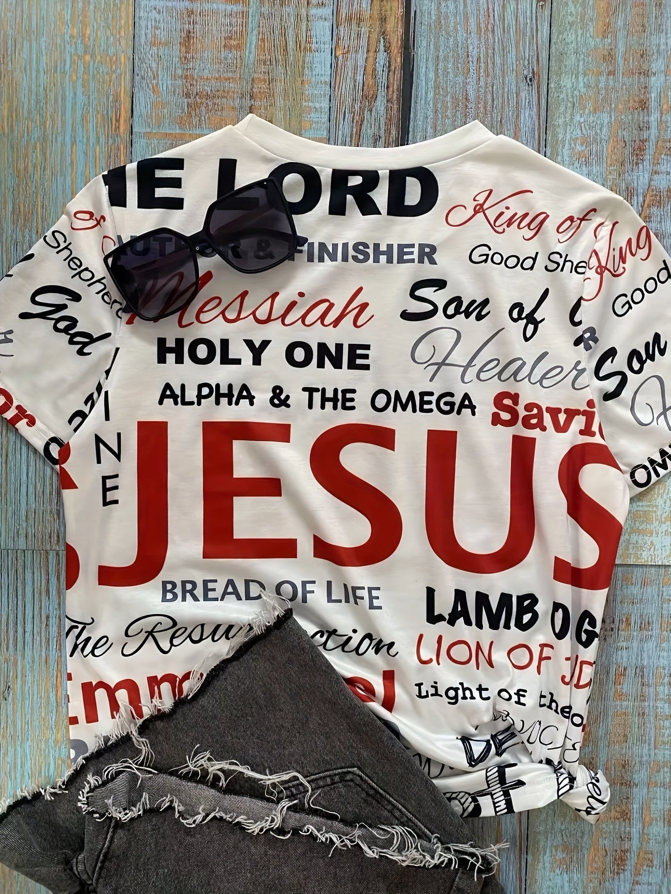 The Names Of Jesus Women's Christian T-shirt - ClaimedbyGodDesigns