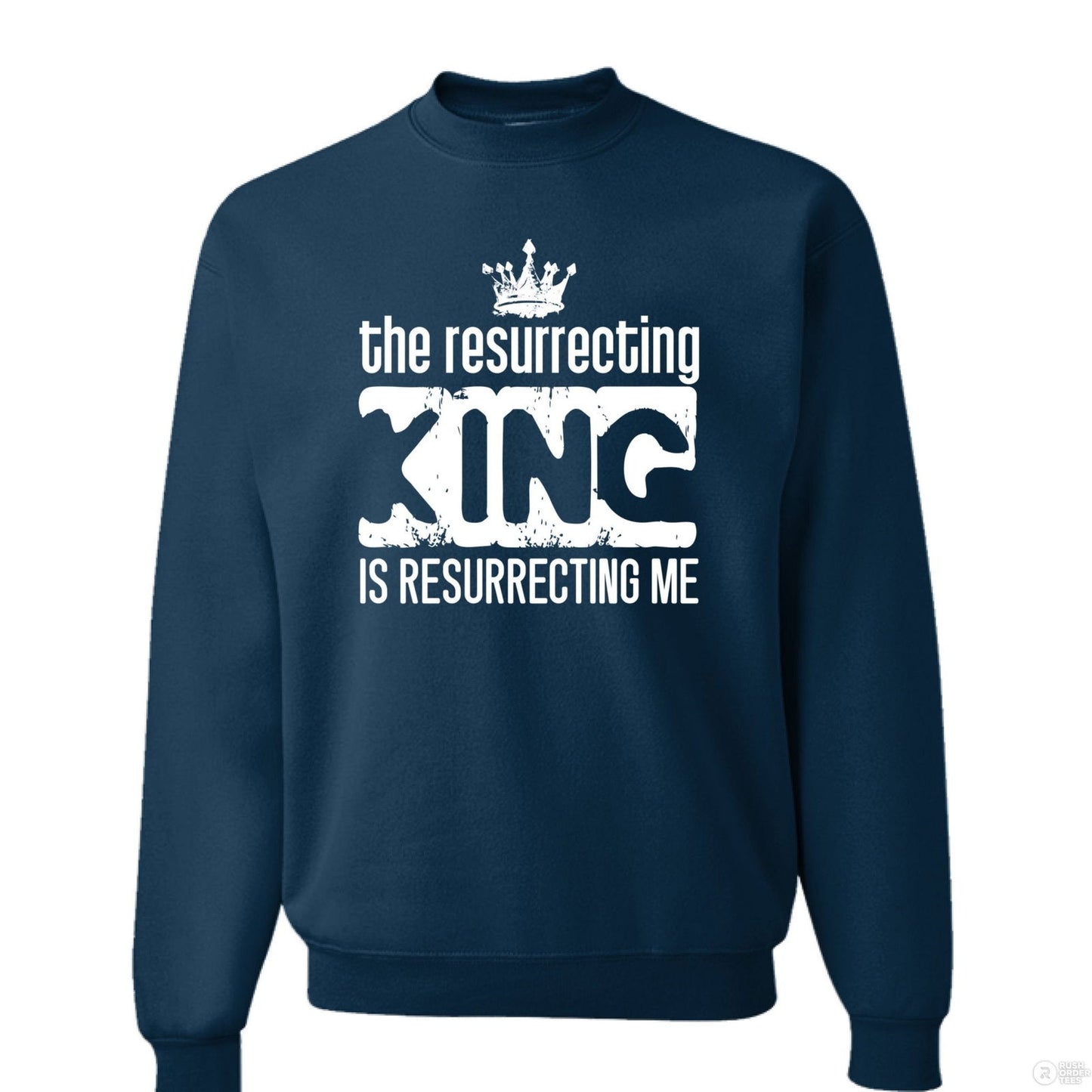 The Resurrecting King unisex Christian Fleece Pullover Crewneck Sweatshirt - ClaimedbyGodDesigns