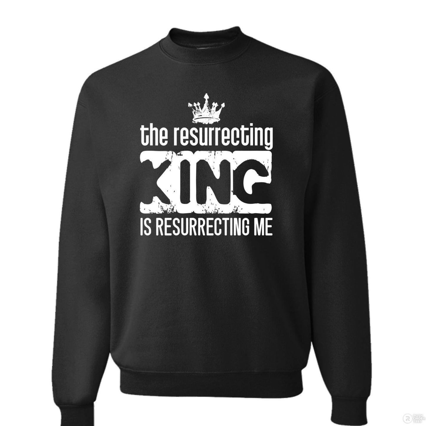 The Resurrecting King unisex Christian Fleece Pullover Crewneck Sweatshirt - ClaimedbyGodDesigns