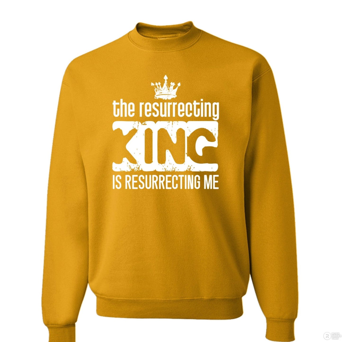 The Resurrecting King unisex Christian Fleece Pullover Crewneck Sweatshirt - ClaimedbyGodDesigns