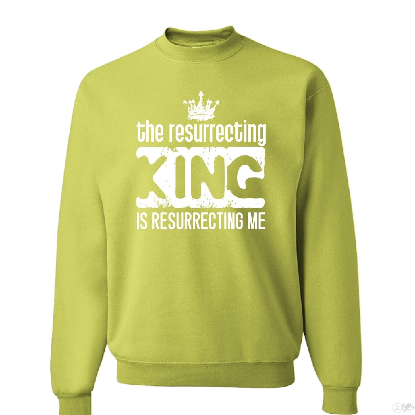 The Resurrecting King unisex Christian Fleece Pullover Crewneck Sweatshirt - ClaimedbyGodDesigns
