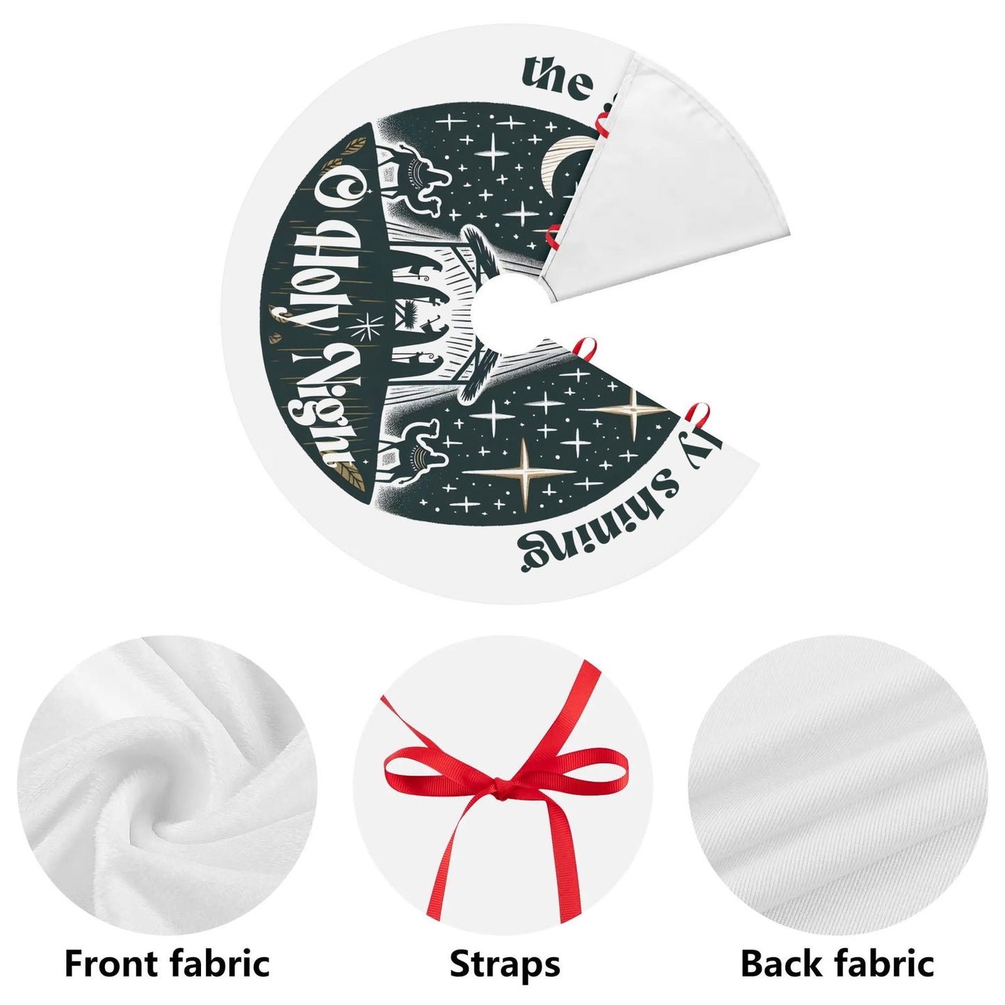 The Stars Are Bright And Shining Christian Christmas Tree Skirt - ClaimedbyGodDesigns