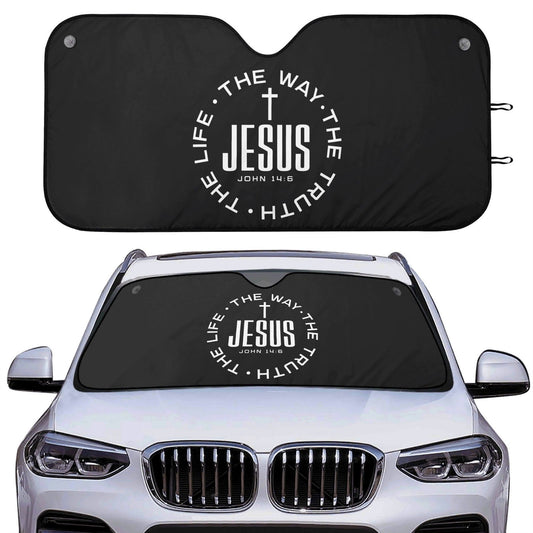 The Way The Truth The Life Car Sunshade Christian Car Accessories - ClaimedbyGodDesigns