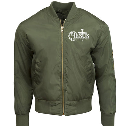 The Way The Truth The Life Unisex Christian Bomber Jacket - ClaimedbyGodDesigns