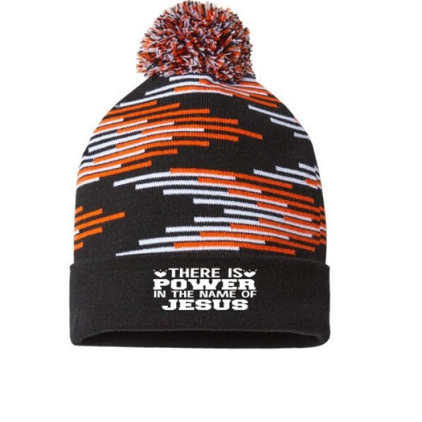 There Is Power In His Name Adult Christian Beanie - ClaimedbyGodDesigns