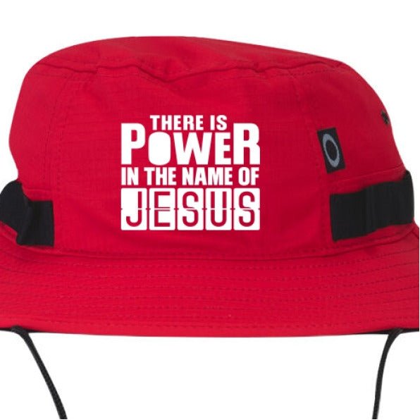 There Is Power In His Name Adult Christian Bucket Hat - ClaimedbyGodDesigns