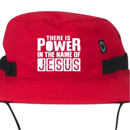There Is Power In His Name Adult Christian Bucket Hat - ClaimedbyGodDesigns
