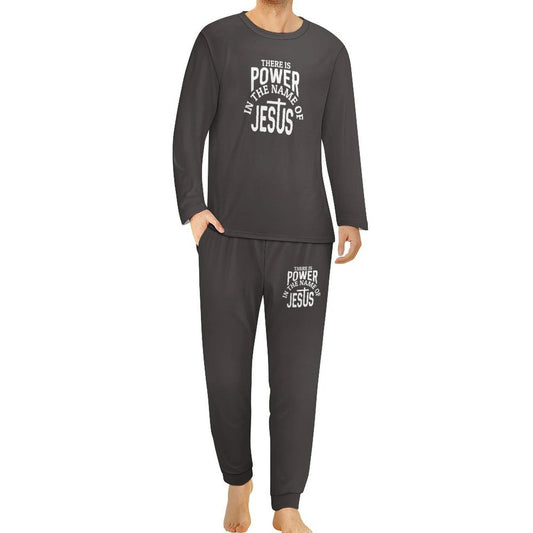 There Is Power In The Name Of Jesus Men's Christian Pajamas - ClaimedbyGodDesigns