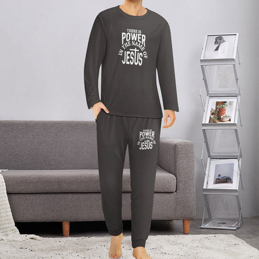 There Is Power In The Name Of Jesus Men's Christian Pajamas - ClaimedbyGodDesigns