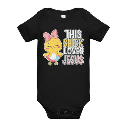 This Chick Loves  Christian Baby short sleeve onesie - ClaimedbyGodDesigns