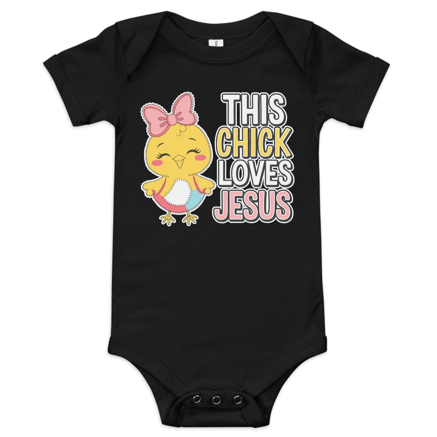 This Chick Loves  Christian Baby short sleeve onesie - ClaimedbyGodDesigns