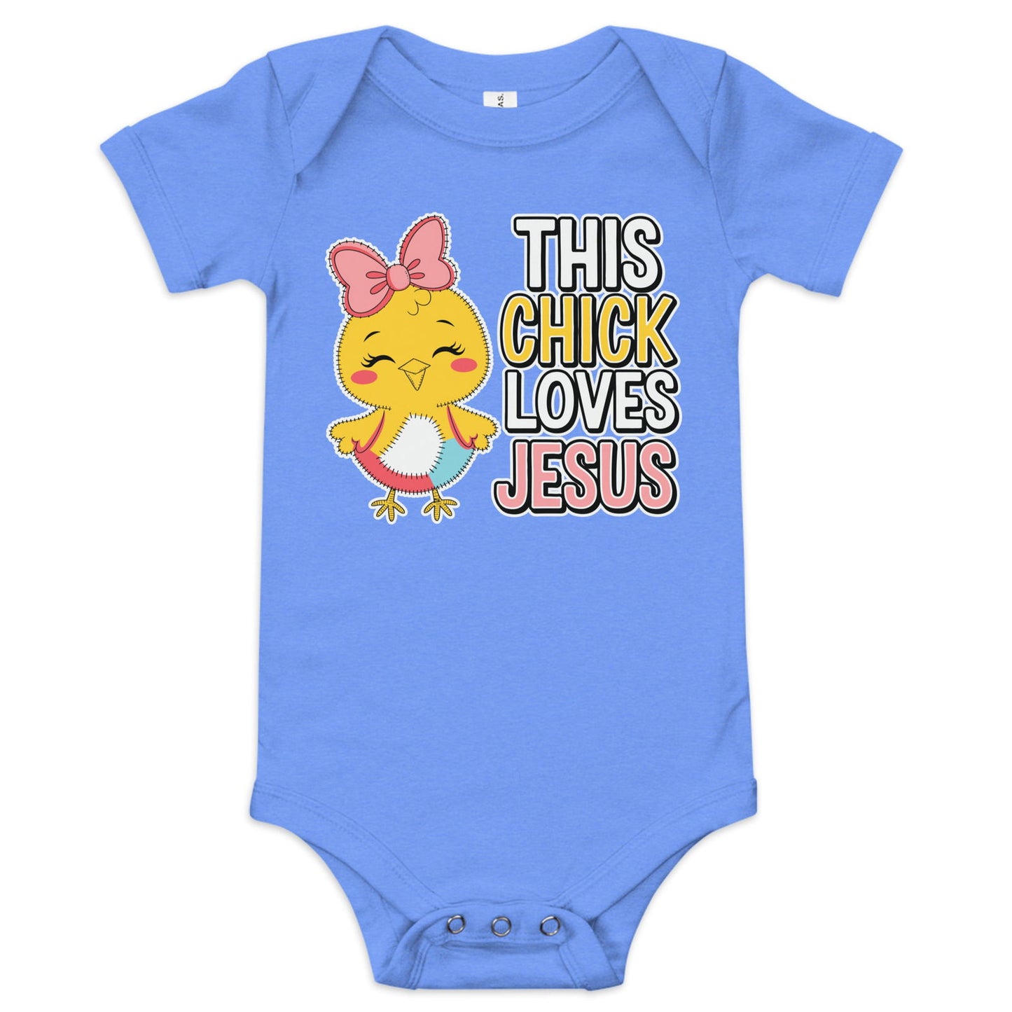 This Chick Loves  Christian Baby short sleeve onesie - ClaimedbyGodDesigns