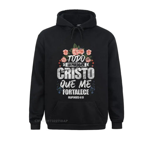 Todo Lo Puedo En Cristo Que Me Fortalece Men's Christian Pullover Hooded Spanish Sweatshirt - ClaimedbyGodDesigns