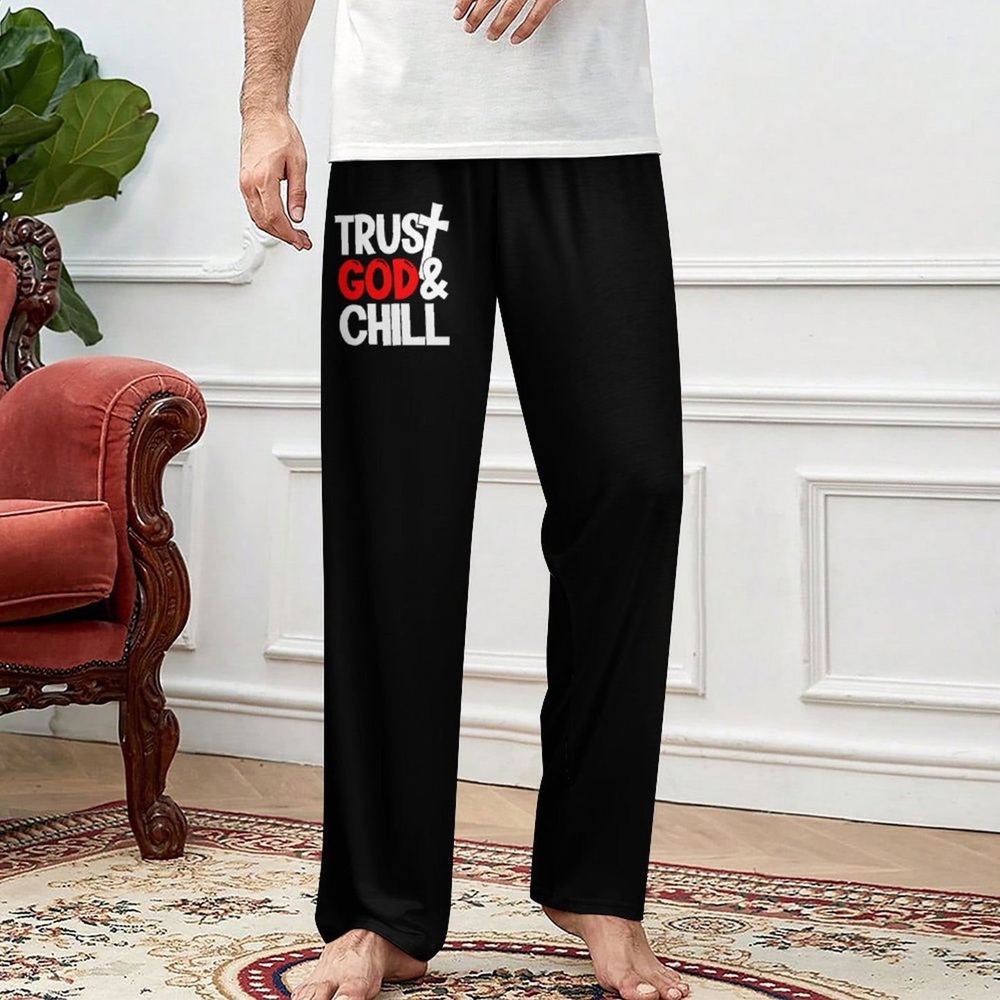 Trust God And Chill Men's Christian Pajama Pants - ClaimedbyGodDesigns