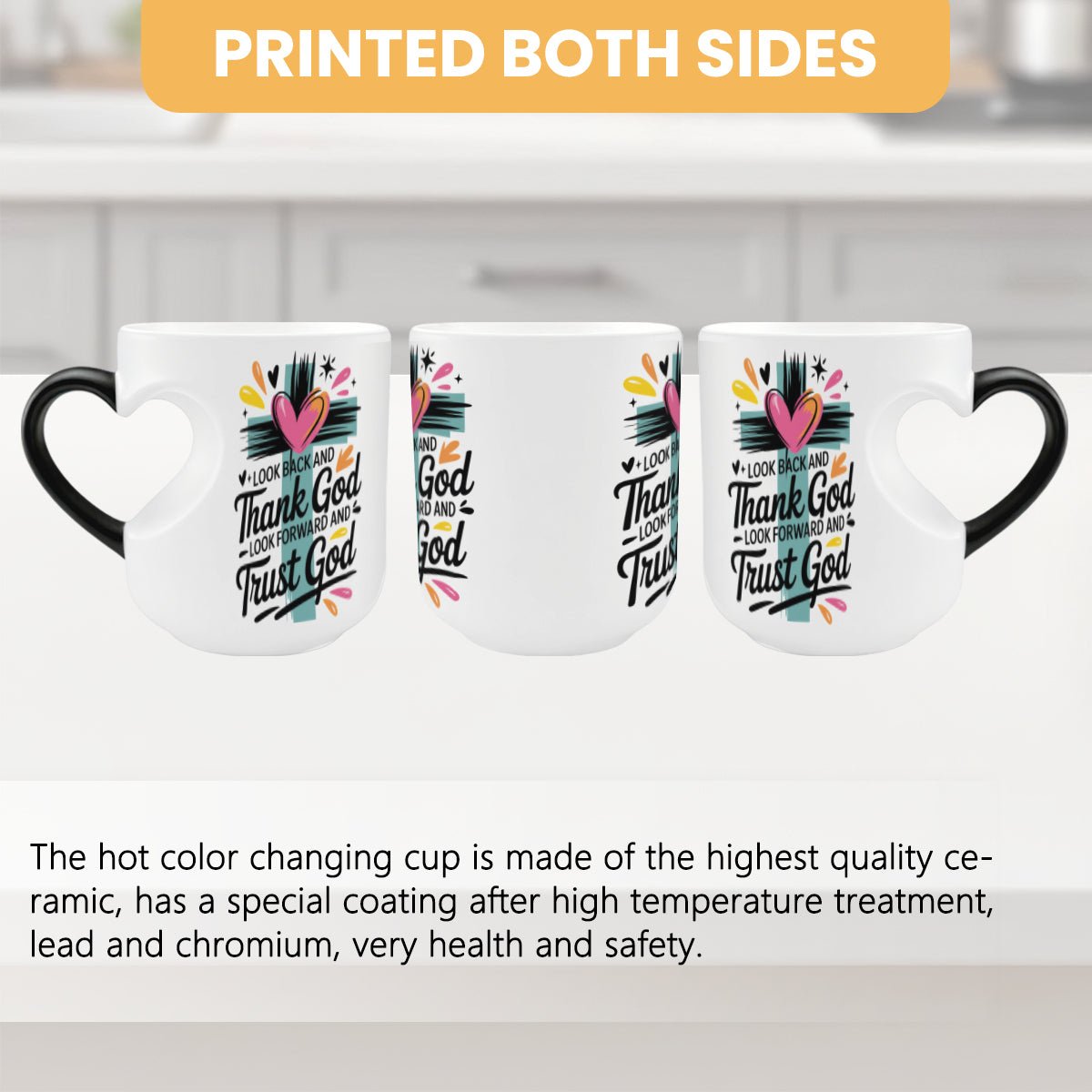Trust Him Christian Color Changing Heart Handle Mug - ClaimedbyGodDesigns