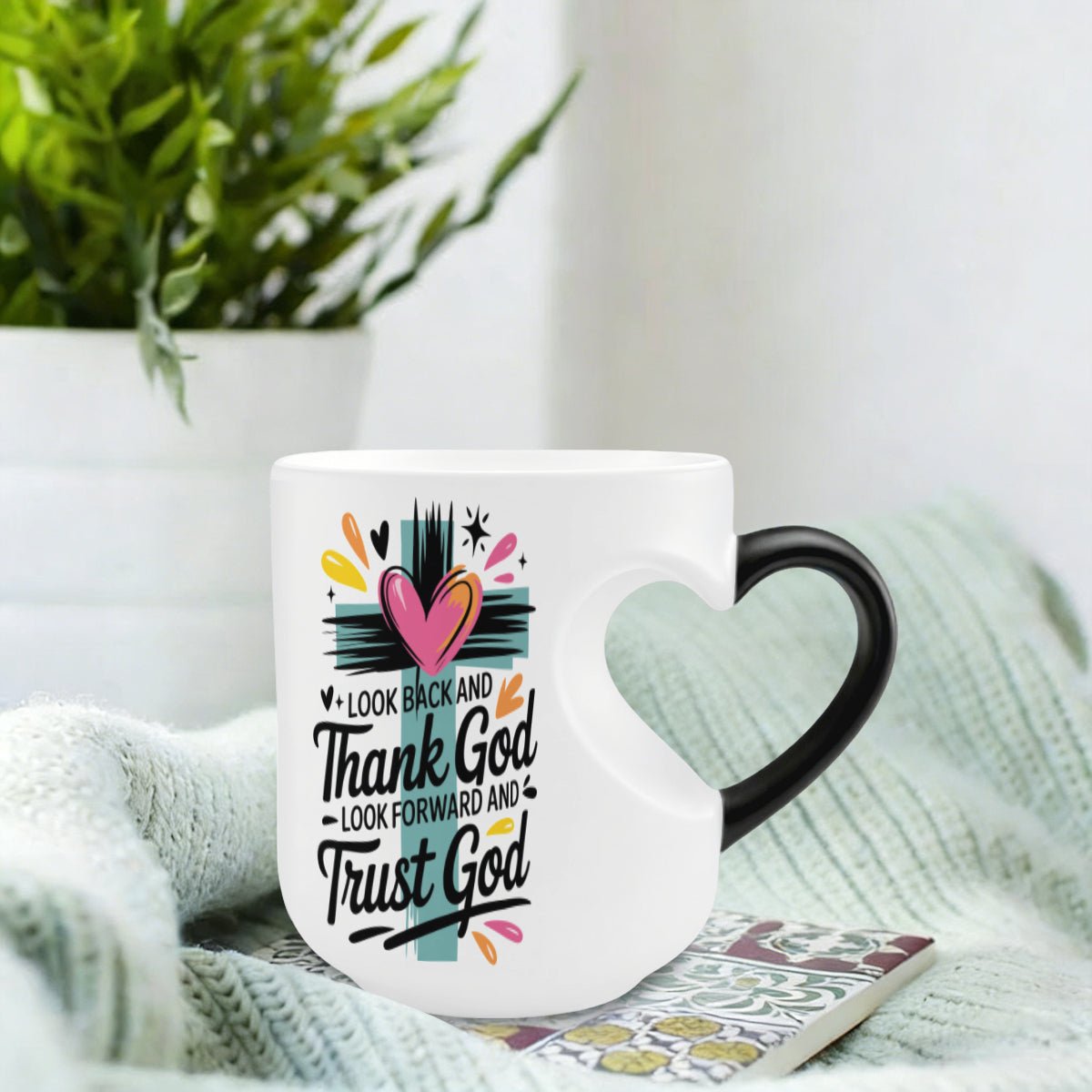 Trust Him Christian Color Changing Heart Handle Mug - ClaimedbyGodDesigns